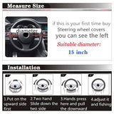 Universal Soft Warm Bamboo Style Faux Fur Car Steering Wheel Cover Decoration