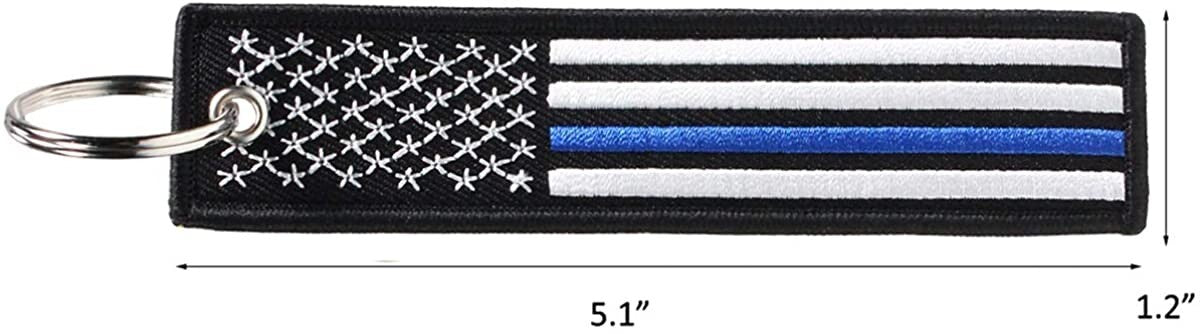 2 Pack American Flag Keychain Tag with 4 Pack American Flag Valve Stem Caps Gift