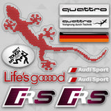 Audi Sport RS Quattro Germany Racing Car Logo Sticker Vinyl Stripes Decal Decor