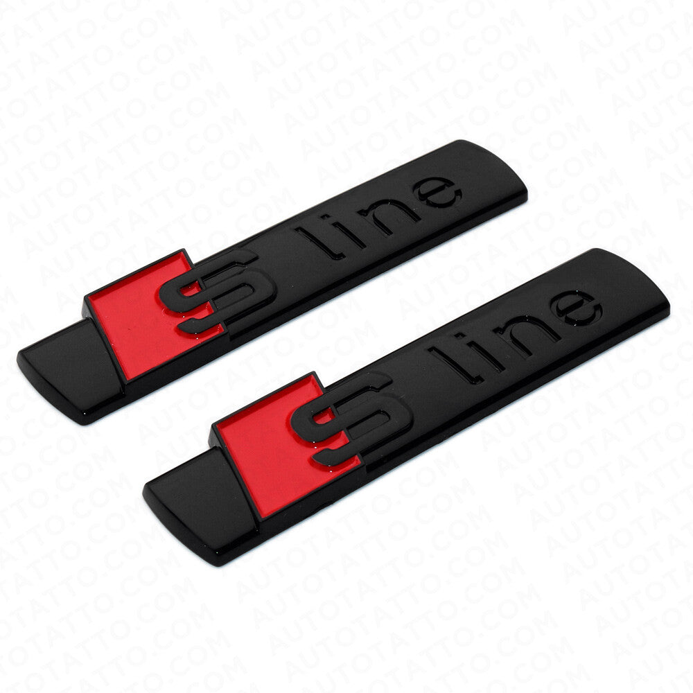 2x Gloss Black Audi S-LINE Side Fender Marker Logo Emblem Decal Badge Decoration