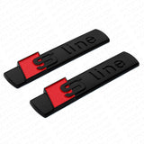 2x Gloss Black Audi S-LINE Side Fender Marker Logo Emblem Decal Badge Decoration