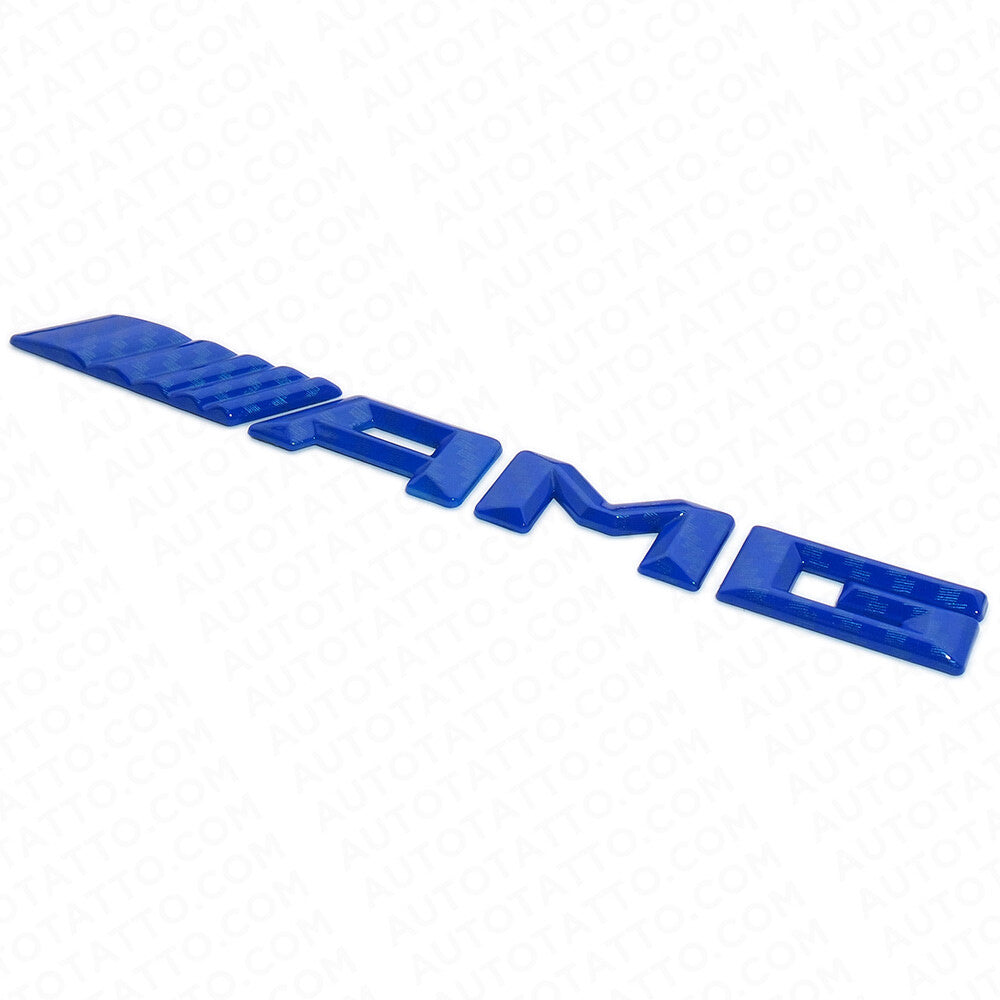 Blue Carbon Fiber Style AMG Sport Car Emblem 3D Trunk Lid Logo Badge Decoration