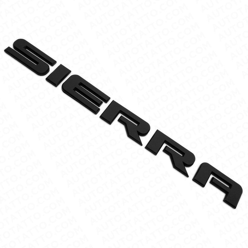 GMC 07-20 Sierra Front Door / Tailgate Badge Emblem Adhesive Nameplate - Black