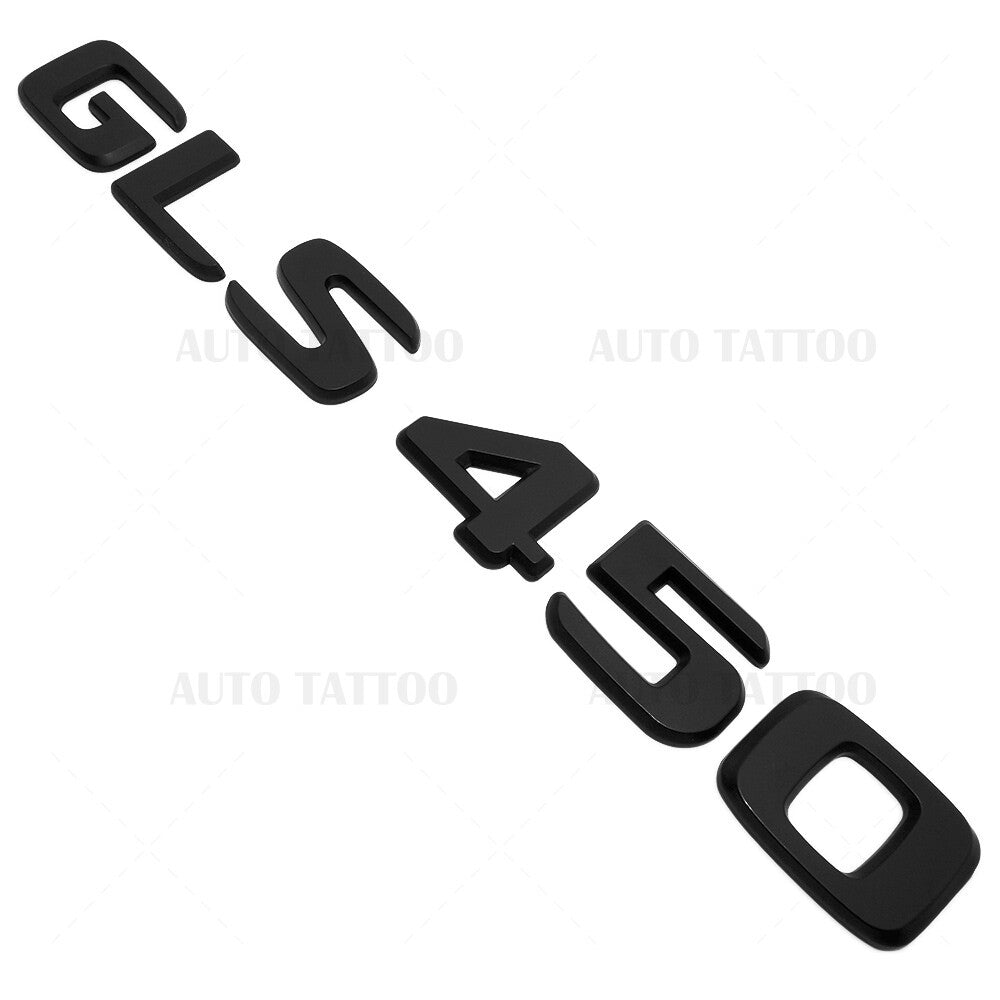 17-19 Mercedes GLS 450 Letter Emblem Liftgate Logo Badge AMG Sport Matte Black