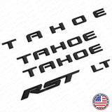 2021+ Chevy Tahoe Gloss Black Nameplate Emblem Kit Set LT RST Sport Decorate