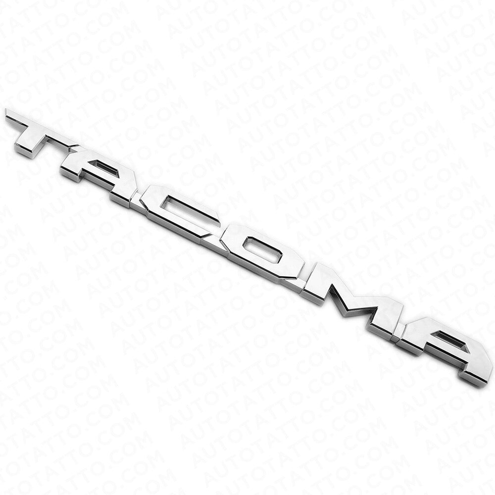 2x 15-21 Chrome Tacoma Letter Front Door Nameplate Emblem Badge Logo Tailgate