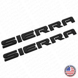 2x GMC 07-18 Sierra Front Door Tailgate Logo Badge Emblem Nameplate Gloss Black