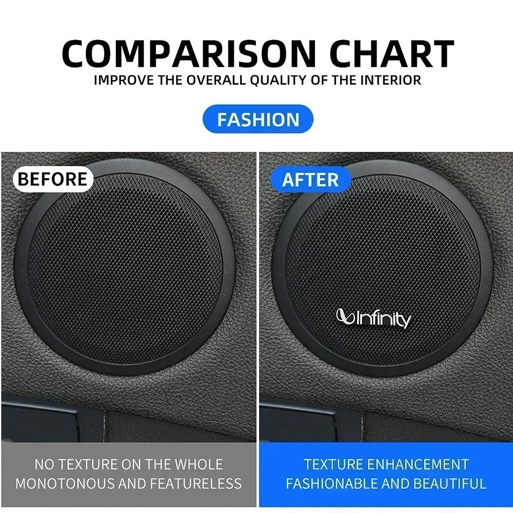 4pcs Infinity Car Hi-Fi Speaker Audio Badge Stereo Emblem Sticker Decal Logo