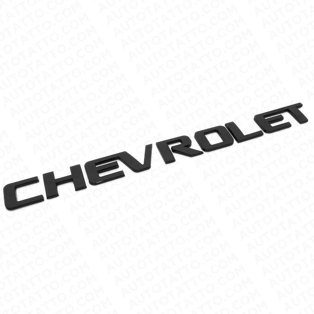 Chevy Chevrolet Truck Lifgate Letter Badge Logo Emblem Gloss Black Large Size
