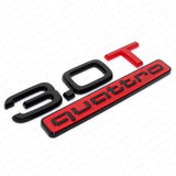 17-22 Audi Sport Rear Trunk Lid 3.0T Quattro Nameplate Emblem Badge Black & Red