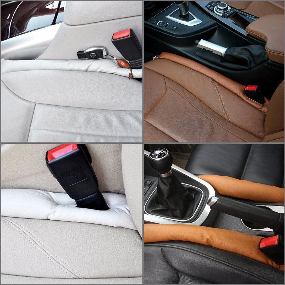 2pcs Universal Car Sport Seat Hand Brake Gap Filler Pad Leather Decoration Gift