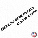 19-21 Gloss Black Silverado Custom 1500 Tailgate Letter Logo Emblem Badge Z71