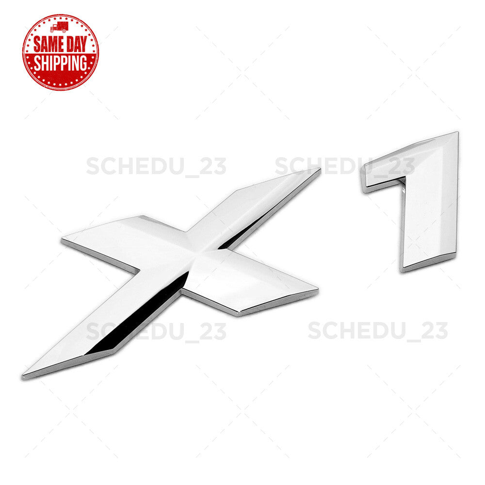 16-18 Chrome BMW X1 Letter Emblem Badge Rear Liftgate Nameplate  /M Sport