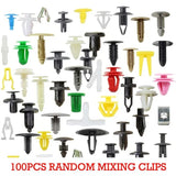 100pcs Mixed Plastic Clips Universal Door Panel Bumper Interior Auto Buckle Car Accessory
