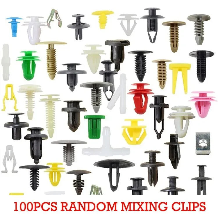 100pcs Mixed Plastic Clips Universal Door Panel Bumper Interior Auto Buckle Car Accessory