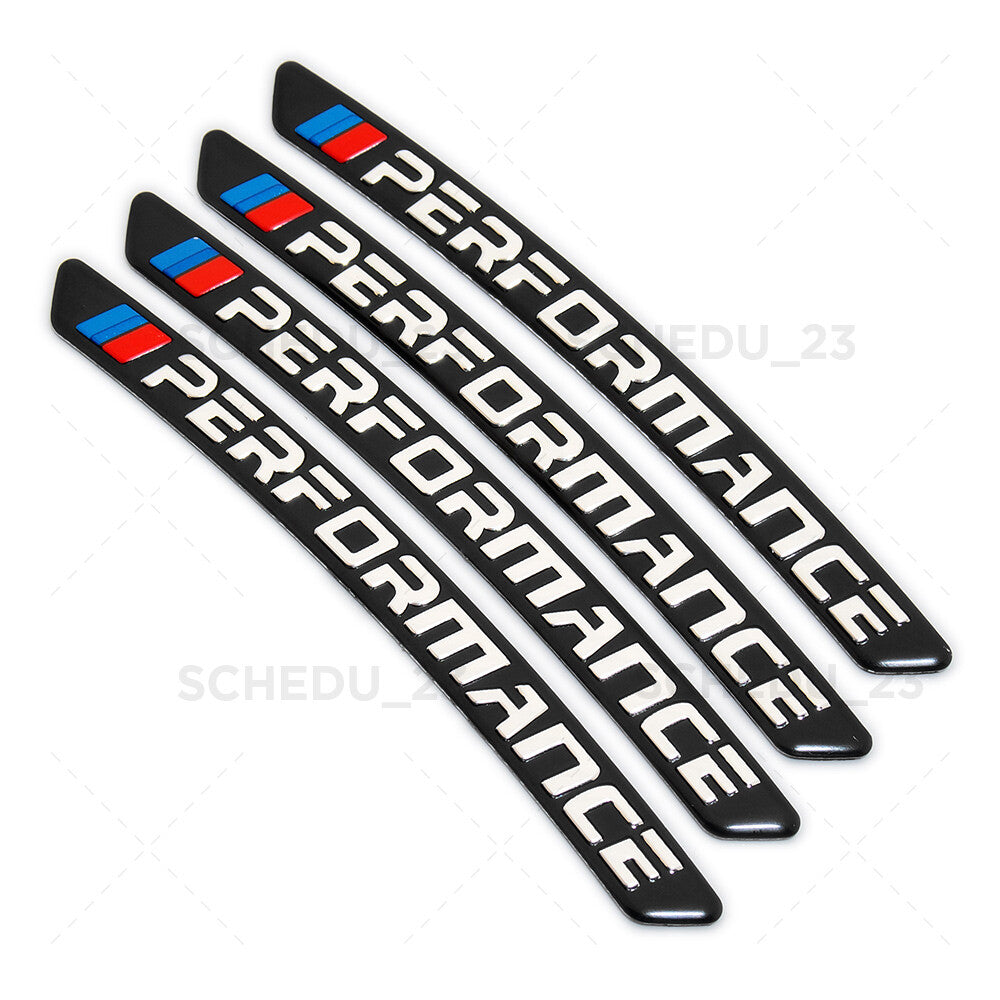 4pcs New M Performance Wheels 3D Sticker Badge Logo Emblem M Power Sport Black