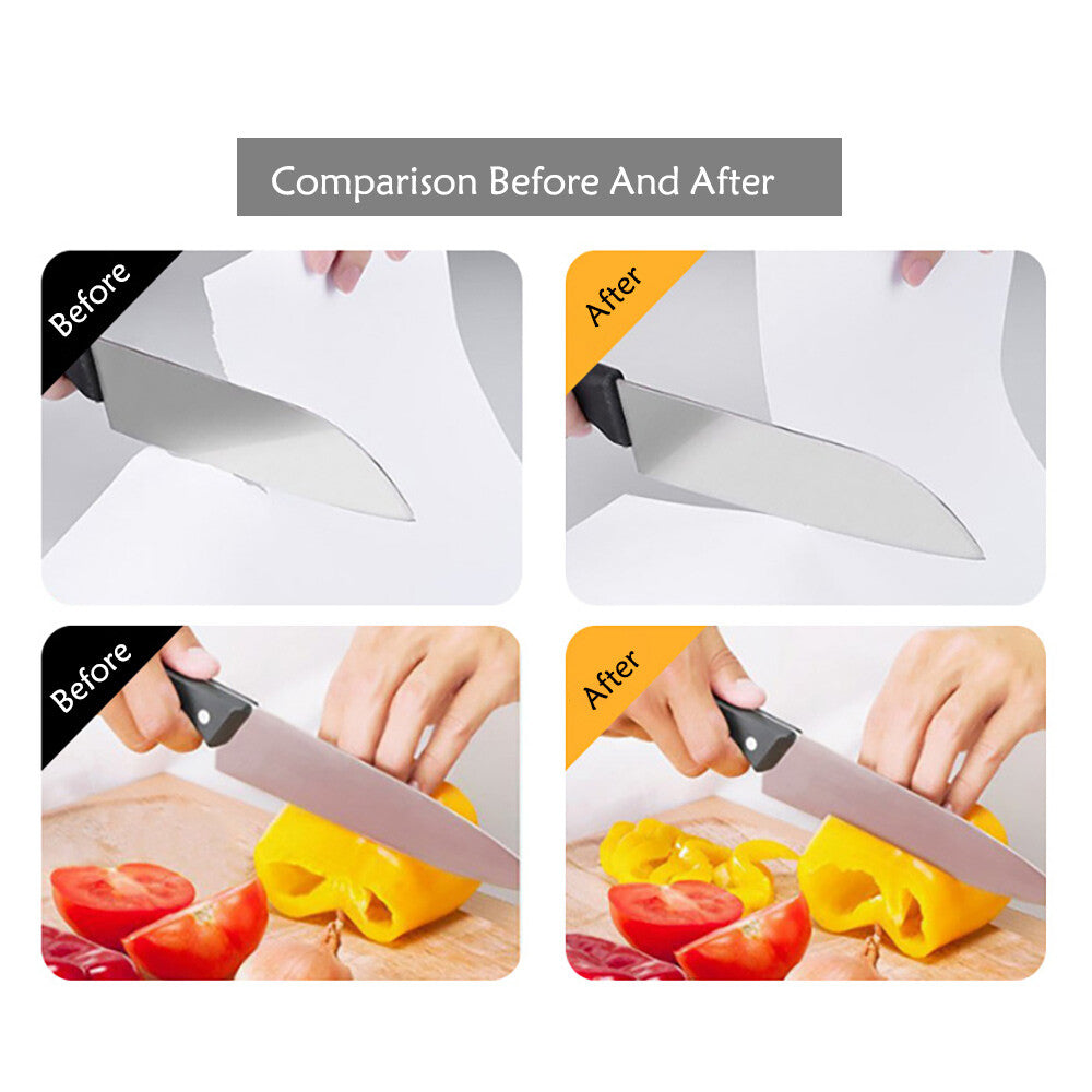 3-Stage Knife Sharpener Repair Restore Polish Blades And 1 Glove For Kitchen