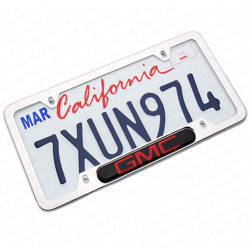 Chrome Stainless Steel Front Rear For GMC Sport License Plate Frame Cover Gift