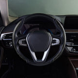 Universal Black Carbon Auto Car Steering Wheel Cover Non Slip Protector Decorate