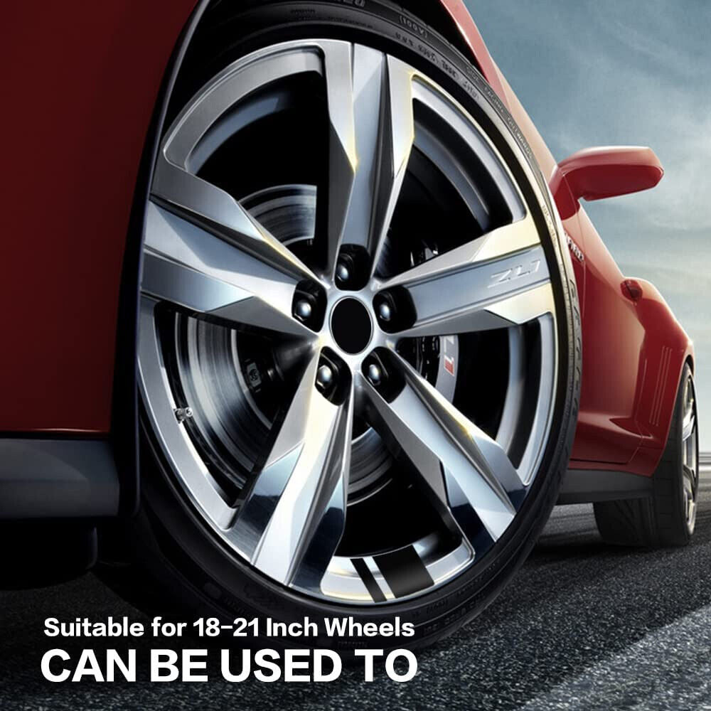 6x Car Wheels Tire Rim Vinyl Decal Racing Stripes Sport Decorate Sticker Black