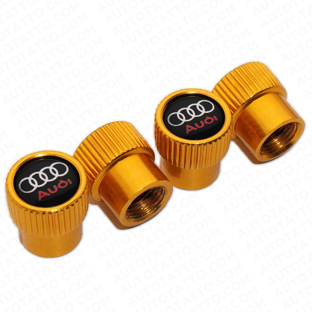 For Audi Logo Sport Roundel Car SUV Wheels Tire Air Valve Caps Stem Dust Cover