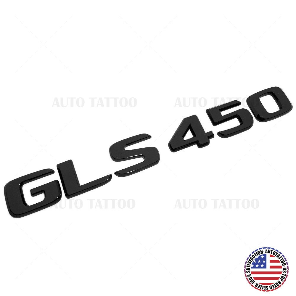 17-19 Mercedes GLS 450 Letter Emblem Liftgate Logo Badge AMG Sport Gloss Black