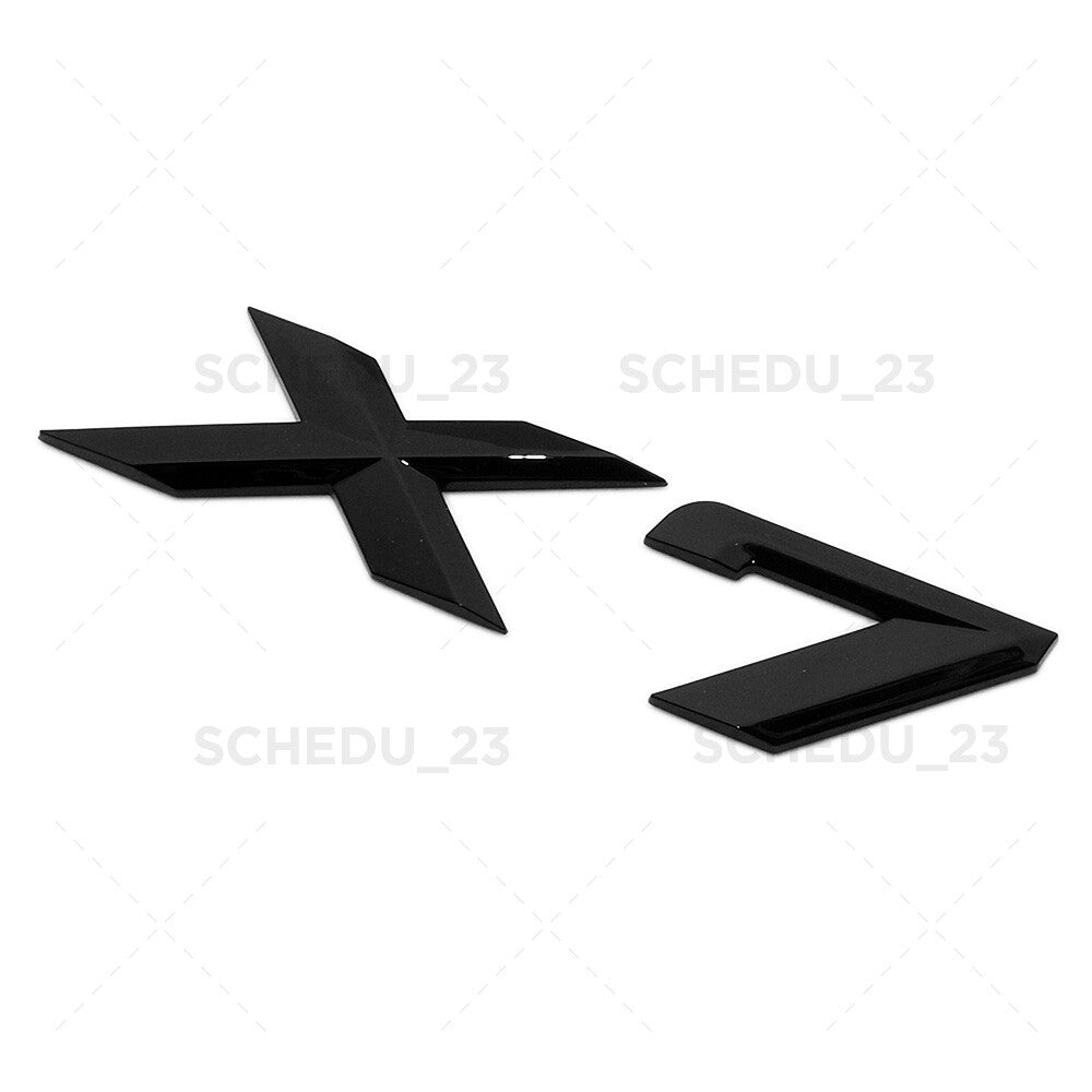 Gloss Black X7 Letter Logo Emblem Badge LiftGate Rear Trunk ABS ///M Sport