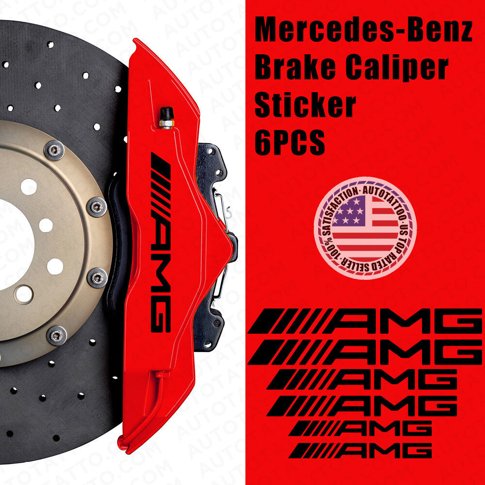 AMG Edition Car Wheels Brake Caliper Sticker Decal Logo Decoration Sport Black