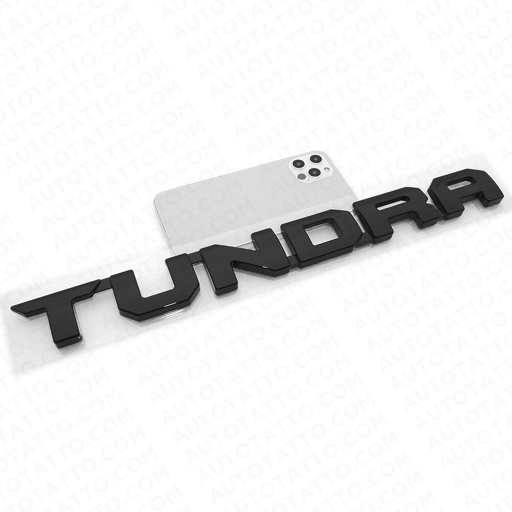 2pcs 13-21 Gloss Black Tundra Letter Side Fender Nameplate Emblem Badge Logo