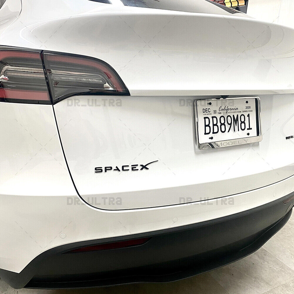 Tesla SpaceX 3D Decal Letter Nameplate Logo Badge Emblem Decorate Gloss Black
