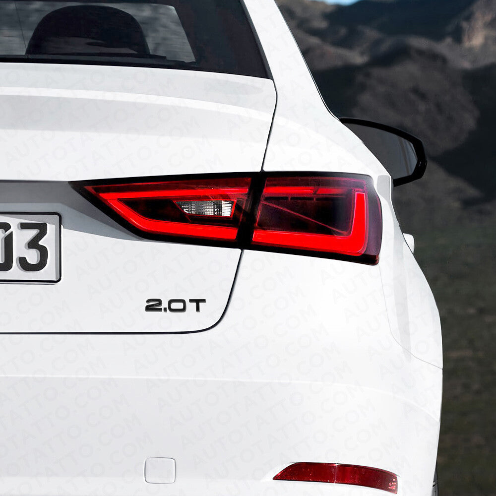 Car Rear Trunk Deck Lid 2.0T Turbo Nameplate Emblem Badge Gloss Black