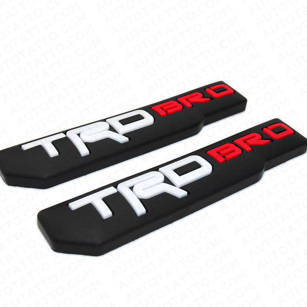 2x Mini TRD Bro Fender Door Tailgate Badge Logo Emblem Silicone Decoration Sport