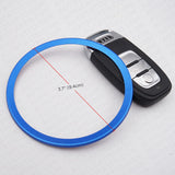 Audi Aluminum Steering Wheel Ring Logo Badge Sticker Emblem Decoration - Blue