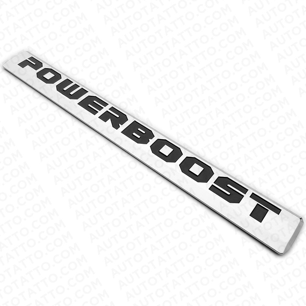 2x POWERBOOST Latter Emblem Left Door Chrome 10x1 inches 2019-2023 F-150