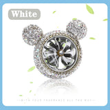 Crystal Bling Diamond Fragrance Mickey Fan Car Air Fresher Vent Perfume Clip