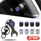 4x Universal Fit Sport Car Tire Wheels Air Stem Dust Valve Cap Cover + Keychain