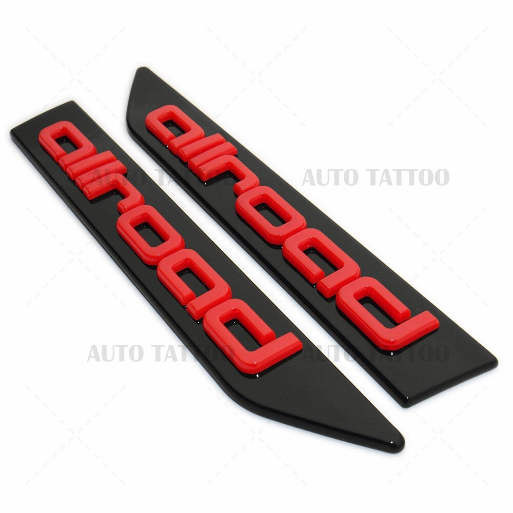 Audi Allroad Fender Left & Right Marker Nameplate Badge Emblem Sport Black & Red