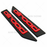 Audi Allroad Fender Left & Right Marker Nameplate Badge Emblem Sport Black & Red