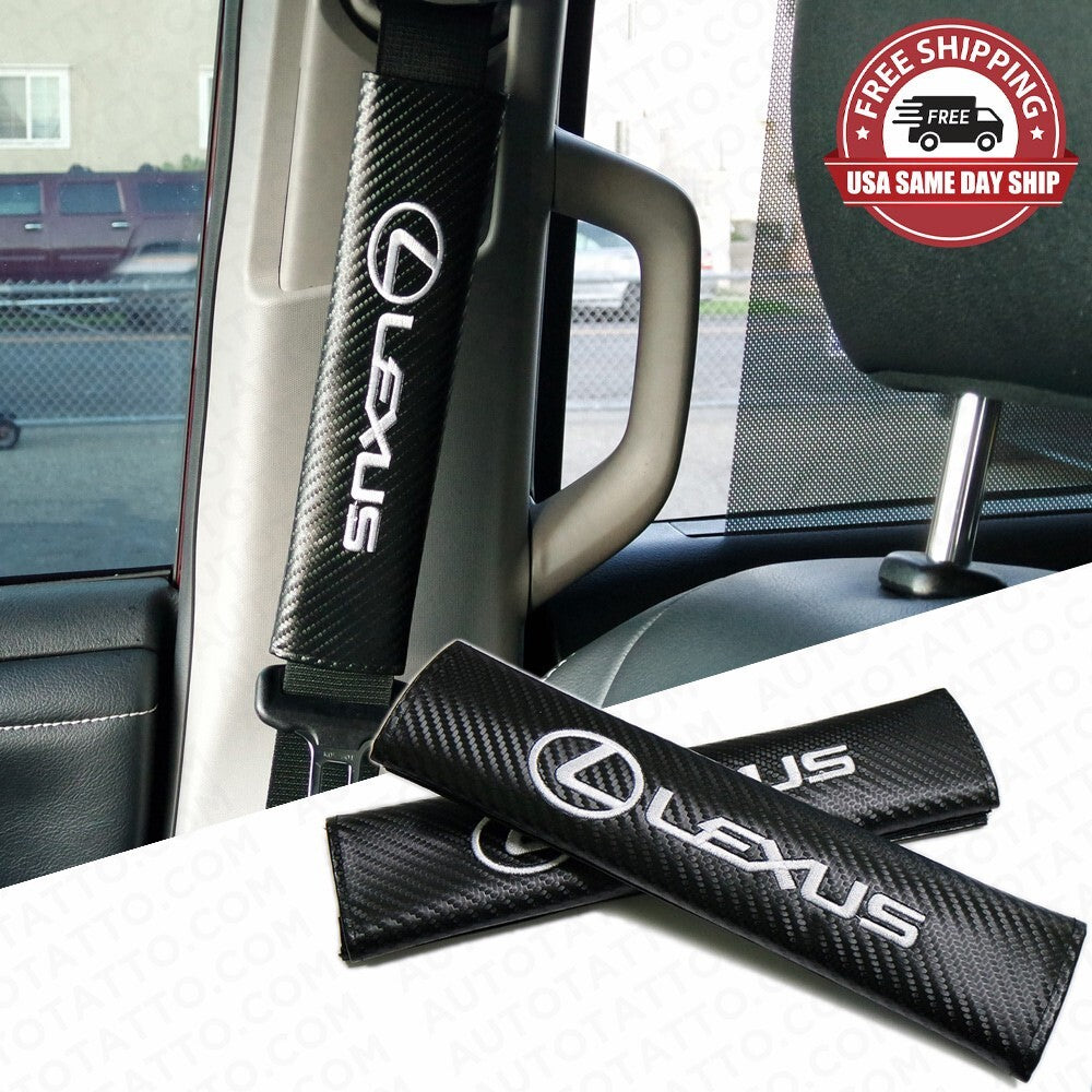 Universal Carbon Car Seat Belt Cover Safety Shoulder Strap Cushion Pad Harness