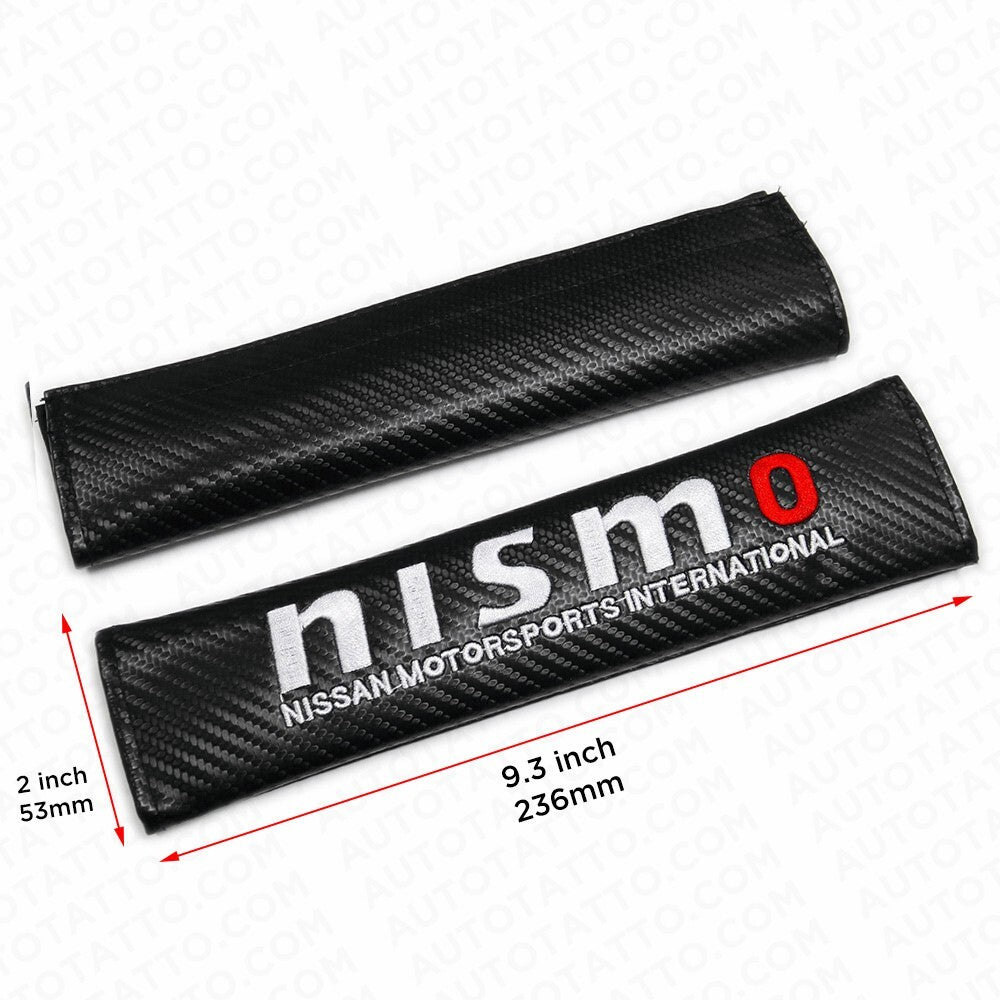 Nismo Sport Carbon Car Seat Belt Cover Safety Shoulder Strap Cushion Pad Harness