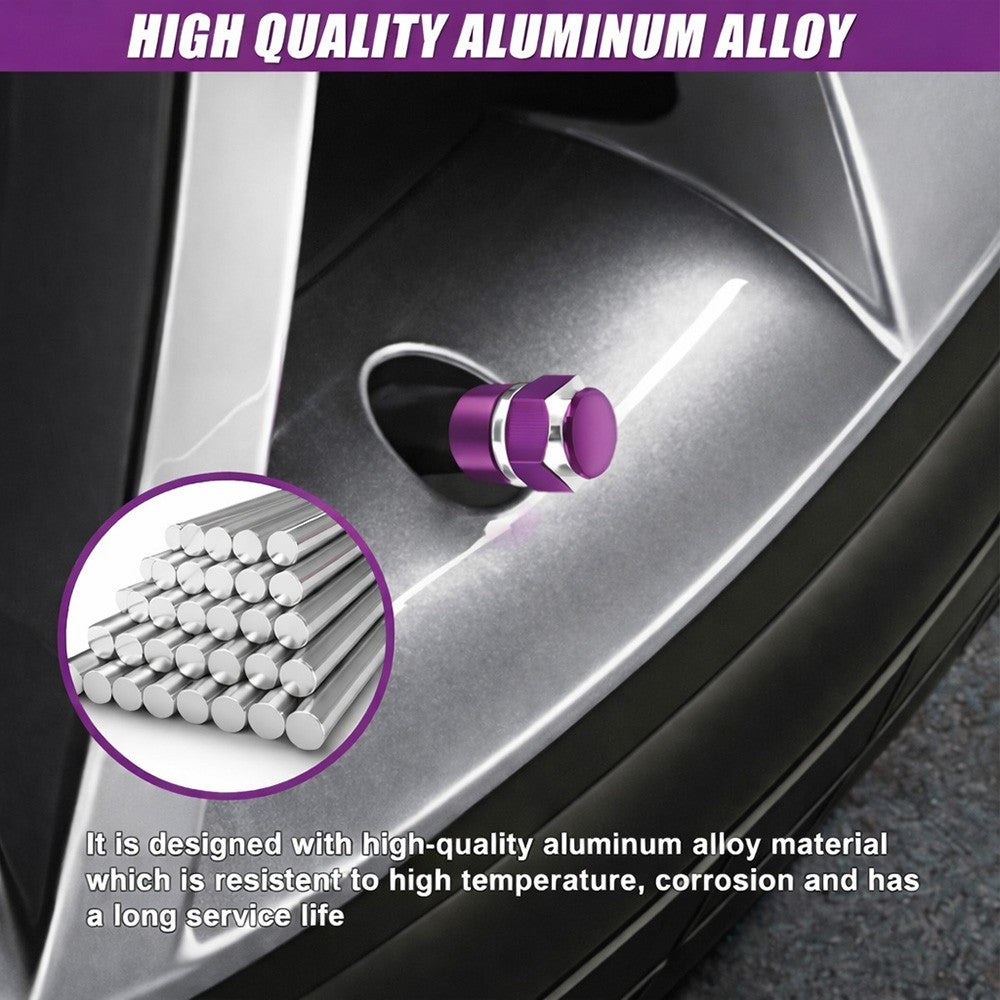 4pcs Universal Car Tire Wheel Valve Stem Caps Hex Design Dust Cover Accessories
