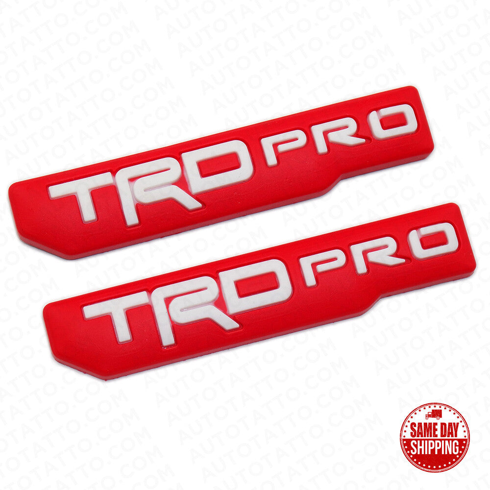 2x Mini TRD Pro Fender Door Tailgate Badge Logo Emblem Silicone Decoration Sport