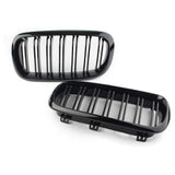 Front Kidney Grill For BMW F15 X5 F85 X5M F16 X6 F86 X6M Gloss Black Double Slat