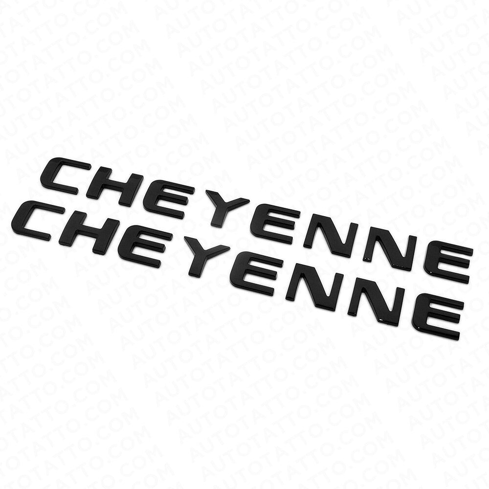 2x For Chevy Cheyenne Fender / Tailgate Badge Logo Emblem Truck OEM Gloss Black