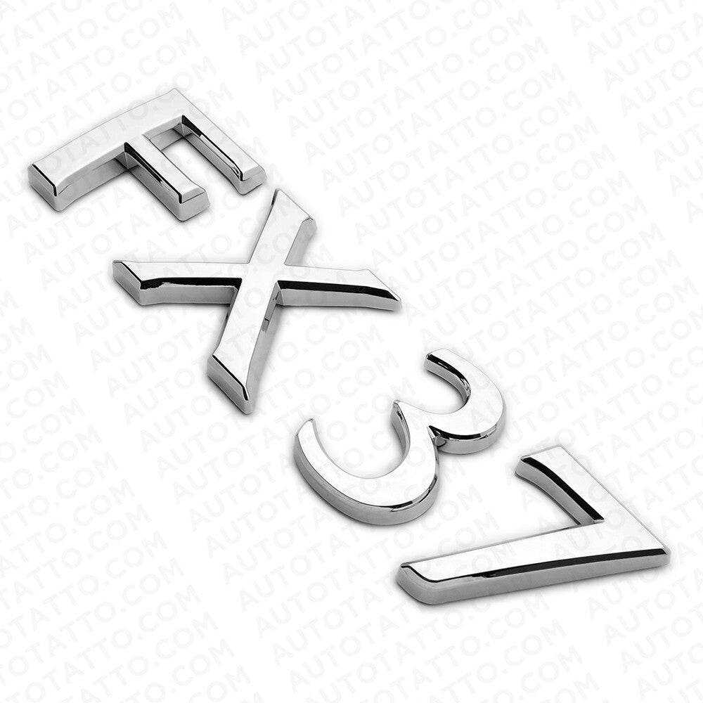 For Infiniti FX37 Rear Liftgate Logo Letter Badge Emblem Nameplate Silver Chrome