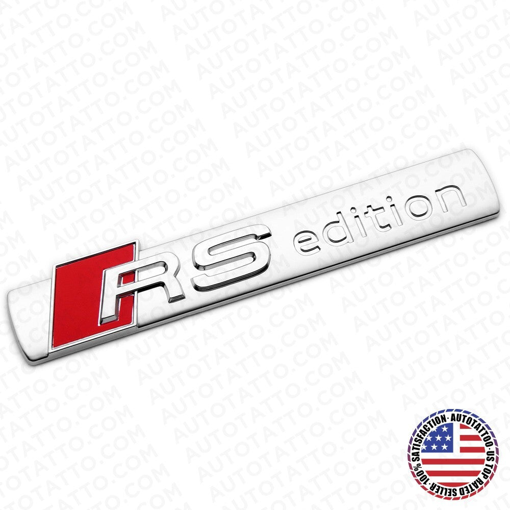 Audi RS Edition Side Fender Marker Logo Emblem Decal Badge Decorate Silver Sport