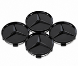 4X Mercedes-Benz Classic Black Wheel Center Hub Caps Emblem 75MM AMG Limited