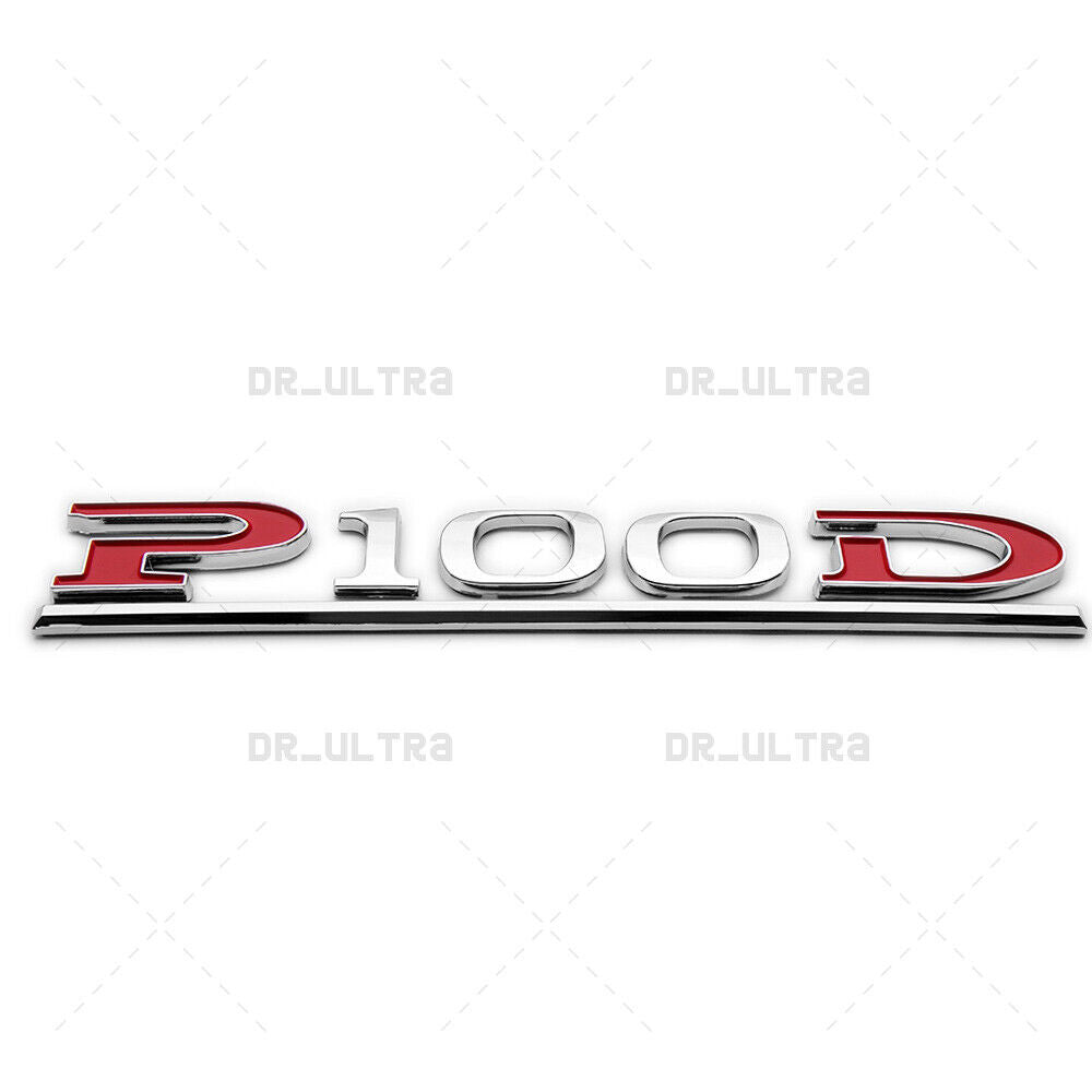 Tesla Liftgate P100D Performance Nameplate Logo Badge Emblem Sport Chrome Red