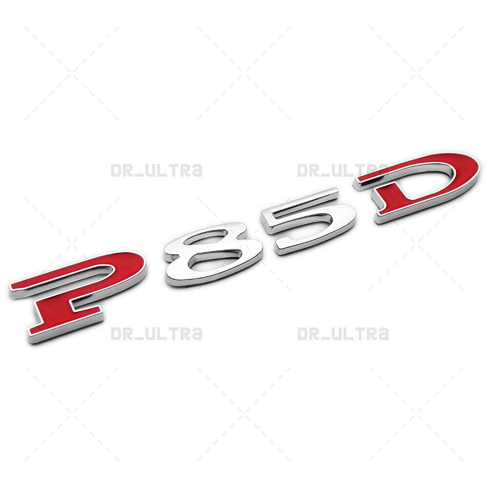 Tesla Rear Liftgate Lid P85D Letter Nameplate Logo Badge Emblem Sport OEM Chrome