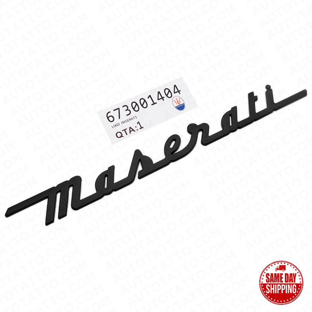 For Maserati Gloss Black Trunk Letter Nameplate 3D Logo Emblem Badges Sport OEM